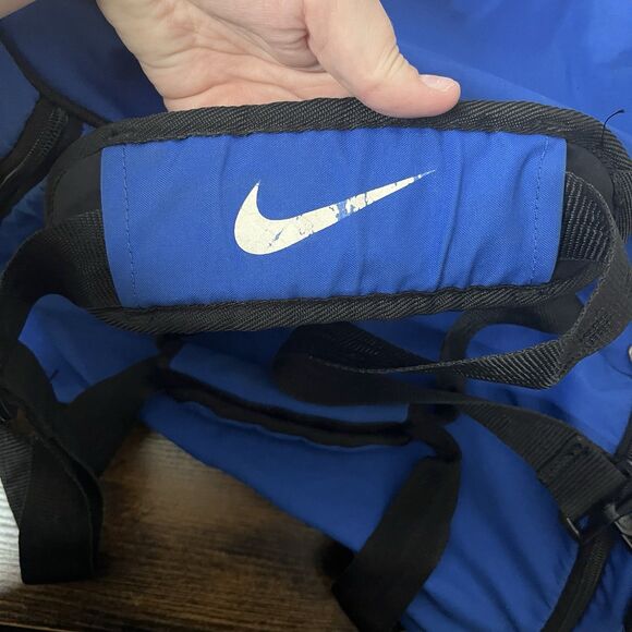 Nike Large Royal Blue & Black Gym Duffel Bag Carry-On Travel Swoosh - Picture 3 of 7